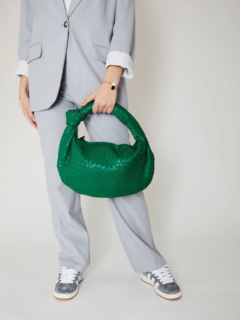 Medium Everyday Leather Bag - Jade green deri çanta, günlük kullanım için şık ve fonksiyonel